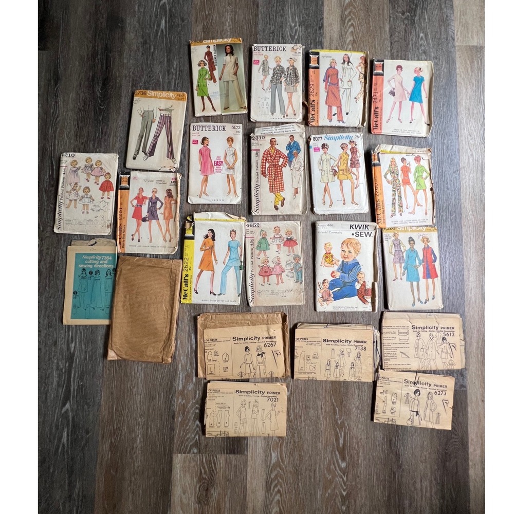 Simplicity McCalls Butterick Sewing Patterns Lot Mixed Multi-Size Multicolor